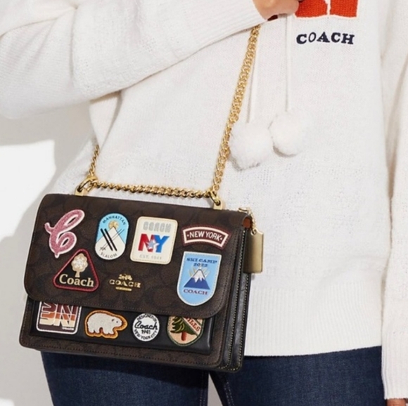 New Coach Klare Crossbody In Signature Canvas Ski Patches - Picture 15 of 15